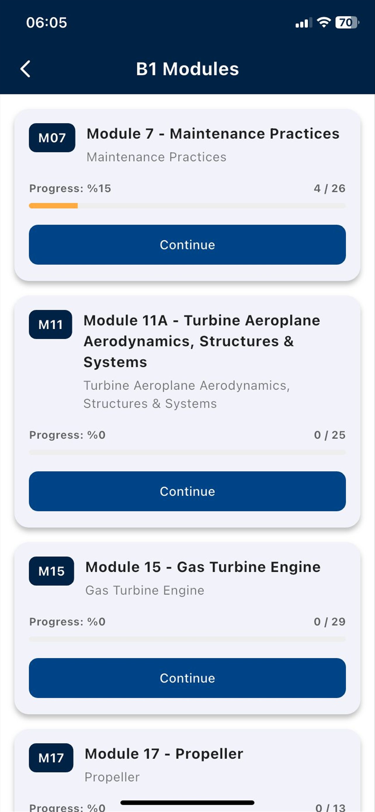 aeromodul EASA Part 66 module selection - B1 B2 exam preparation